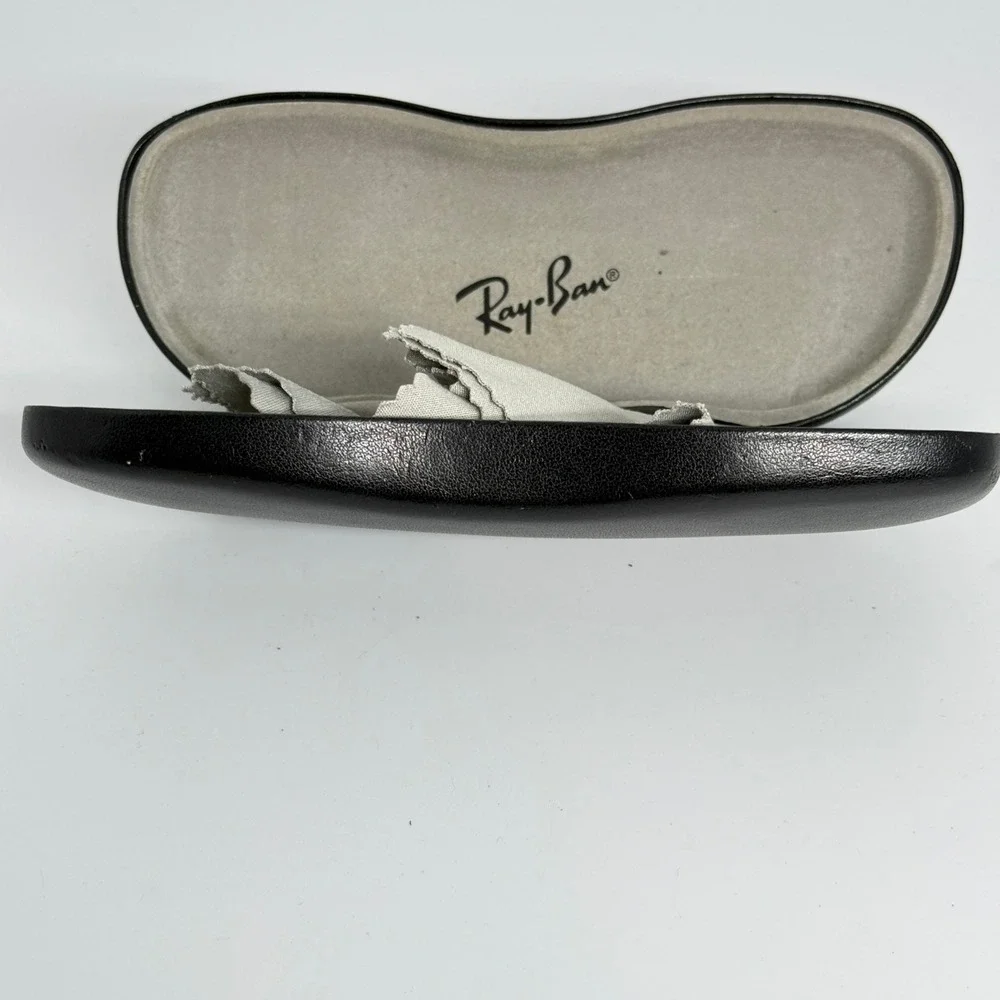 Ray-Ban‎ Black Hard Clamshell Sunglasses Case with Cleaning Cloth Logo Print 2